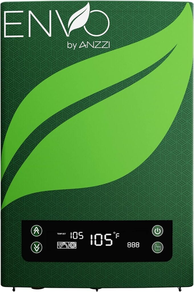 ANZZI Envo ANZZI Electric Tankless Water Heater 18 kW at 240 Volts Instant Hot Water Small Enough to Install Anywhere - For kitchen faucet, bathroom faucet and shower, WH-AZ018-M3…