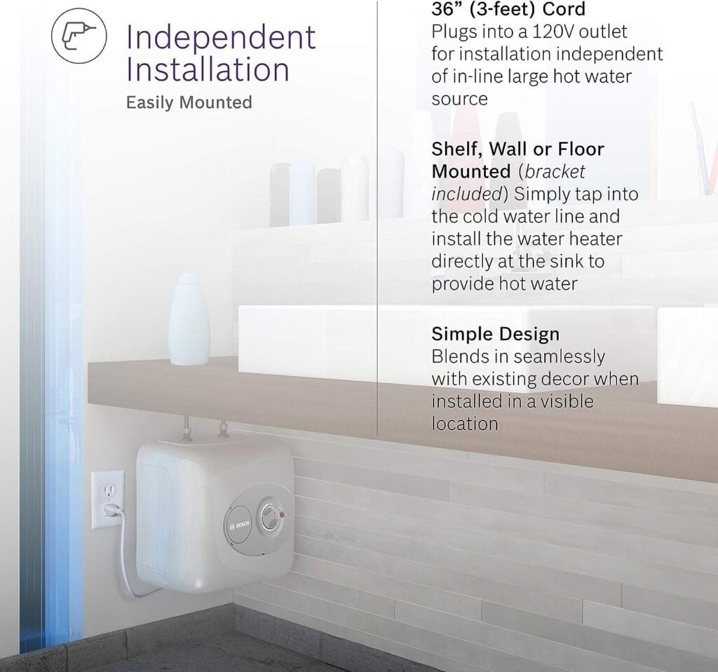 Bosch Electric Mini-Tank Water Heater Tronic 3000 T 2.5-Gallon (ES2.5) - Eliminate Time for Hot Water - Shelf, Wall or Floor Mounted Bosch Electric Mini-Tank Water Heater Tronic 3000 T 2.5-Gallon (ES2.5) - Eliminate Time for Hot Water - Shelf, Wall or Floor Mounted