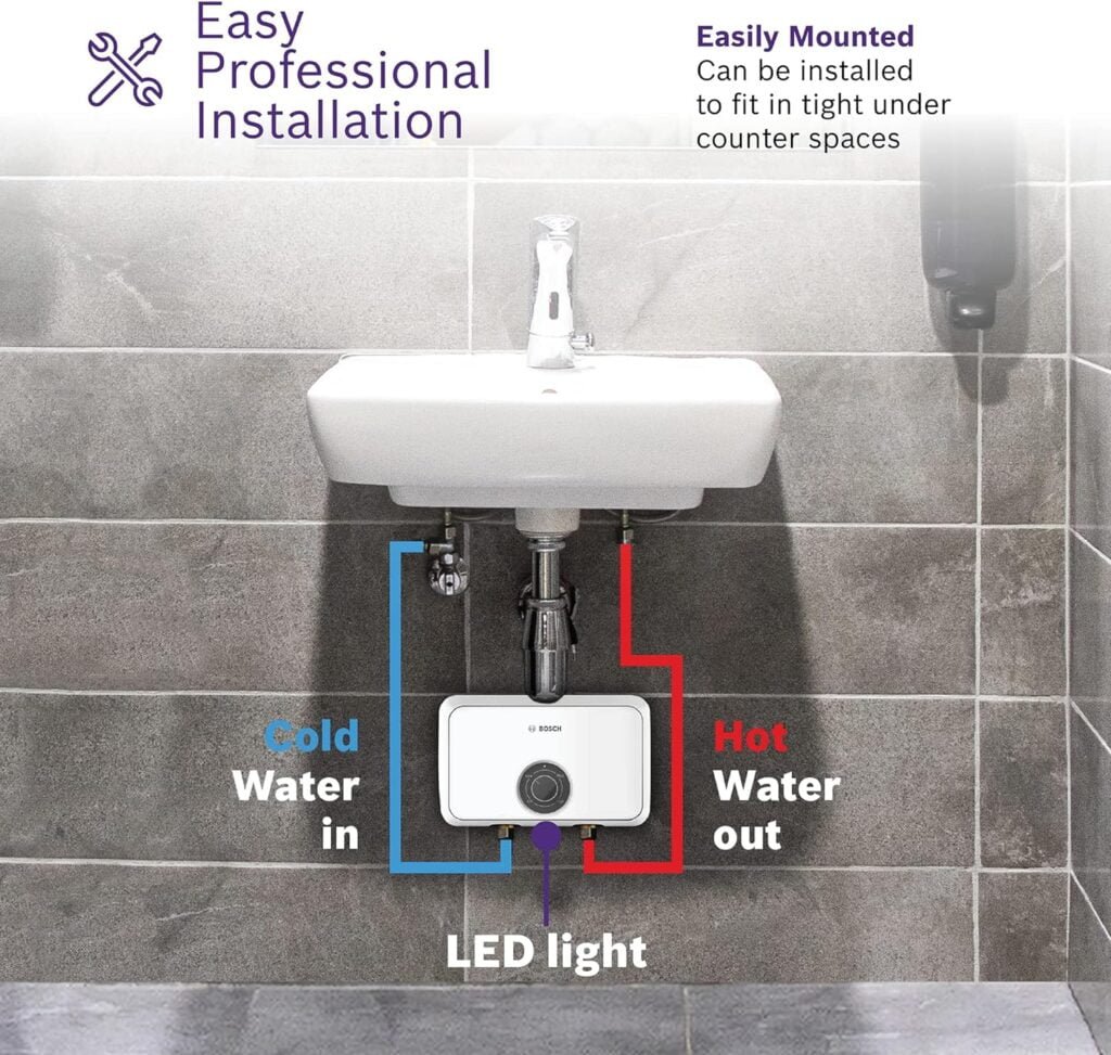 Bosch Thermotechnology Tronic 4000 Electric Tankless Water Heater, 8.5 kW, 13 x 8.5 x 4.5, White Bosch Thermotechnology Tronic 4000 Electric Tankless Water Heater, 8.5 kW, 13 x 8.5 x 4.5, White