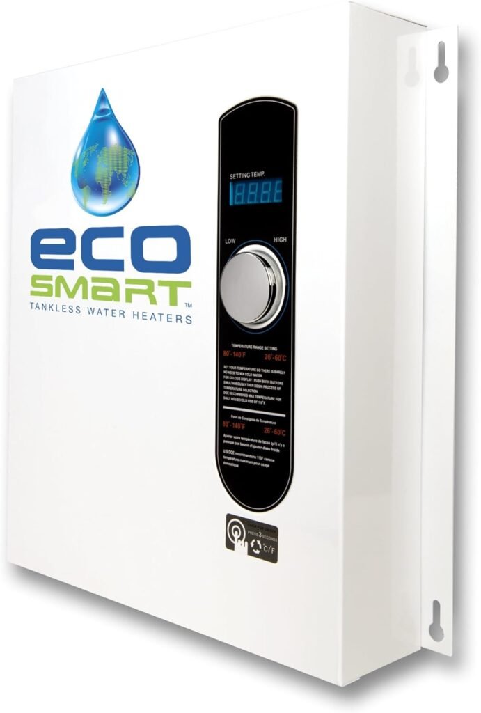 Ecosmart ECO 24 24 KW at 240-Volt Electric Tankless Water Heater with Patented Self Modulating Technology, 17 x 17 x 3.5 Ecosmart ECO 24 24 KW at 240-Volt Electric Tankless Water Heater with Patented Self Modulating Technology, 17 x 17 x 3.5