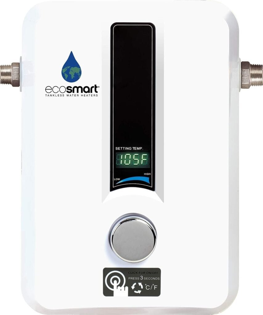 EcoSmart ECO 8 Tankless Water Heater, Electric, 8-kW - Quantity 1, 12 x 8 x 4 EcoSmart ECO 8 Tankless Water Heater, Electric, 8-kW - Quantity 1, 12 x 8 x 4