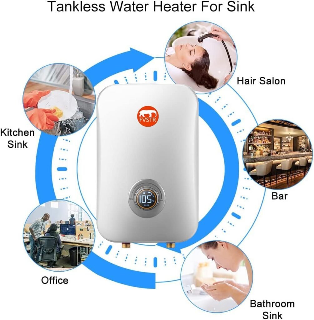 Electric Tankless Water Heater, FVSTR 7.5W on Demand Instant Hot Water Heater 240V, Self-Modulation Point of Use Hot Water Heater Whole House FVSTR TK07 White Electric Tankless Water Heater, FVSTR 7.5W on Demand Instant Hot Water Heater 240V, Self-Modulation Point of Use Hot Water Heater Whole House FVSTR TK07 White