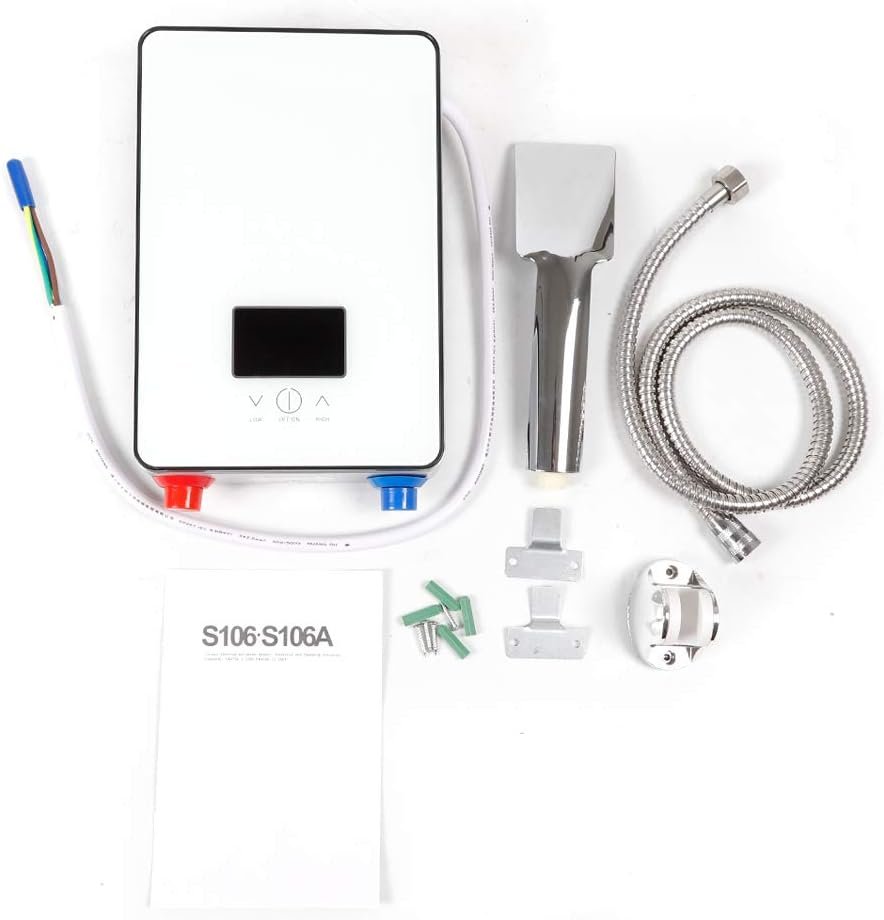 Harbin-Star Tankless Water Heater Electric, 4500W Electric Water Heater with LED Display, 110V On Demand Instant Hot Water Heater, Self Modulates to Save Energy Use, for Shower Kitchen Bathroom -White Harbin-Star Tankless Water Heater Electric, 4500W Electric Water Heater with LED Display, 110V On Demand Instant Hot Water Heater, Self Modulates to Save Energy Use, for Shower Kitchen Bathroom -White