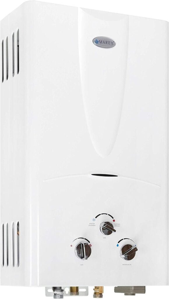 MAREY GA10LP Power 10L 3.1 GPM Propane Gas Tankless Water Heater, Liquid, White MAREY GA10LP Power 10L 3.1 GPM Propane Gas Tankless Water Heater, Liquid, White