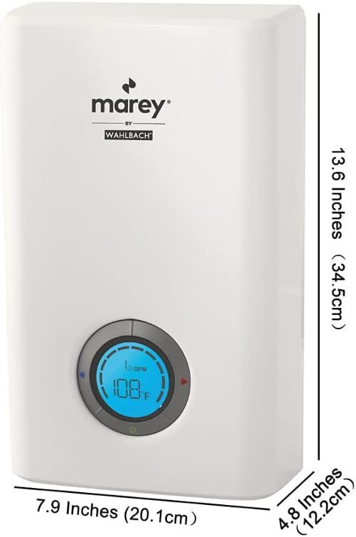MAREY Power Pak 12 kW Electric Tankless Water Heater, White, Small