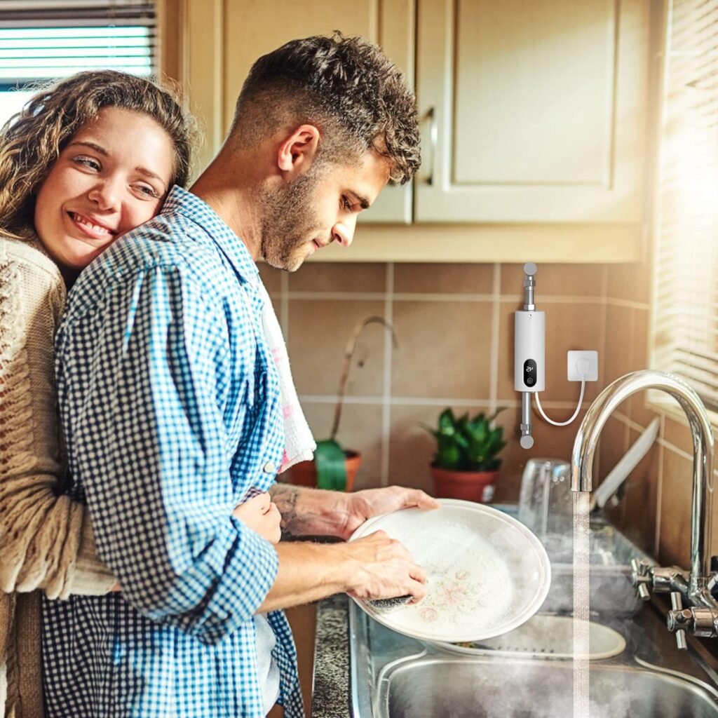 MHX Instant Electric Tankless Water Heater, 5500W 220V Constant Temperature Water Heater w/Self Modulating, 360°Install Touch Digital Display Hot Water Heater for Home Kitchen RV Bathroom (Cylinder) MHX Instant Electric Tankless Water Heater, 5500W 220V Constant Temperature Water Heater w/Self Modulating, 360°Install Touch Digital Display Hot Water Heater for Home Kitchen RV Bathroom (Cylinder)