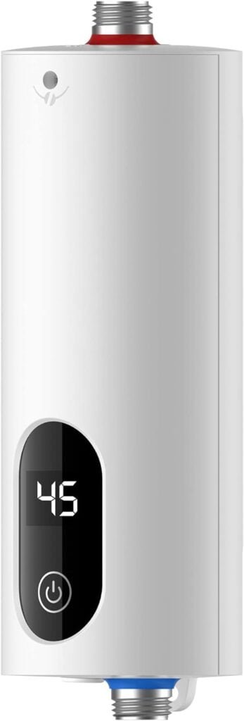 MHX Instant Electric Tankless Water Heater, 5500W 220V Constant Temperature Water Heater w/Self Modulating, 360°Install Touch Digital Display Hot Water Heater for Home Kitchen RV Bathroom (Cylinder) MHX Instant Electric Tankless Water Heater, 5500W 220V Constant Temperature Water Heater w/Self Modulating, 360°Install Touch Digital Display Hot Water Heater for Home Kitchen RV Bathroom (Cylinder)