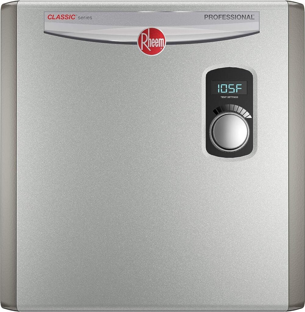Rheem RTEX-24 24kW 240V Electric Tankless Water Heater, Gray