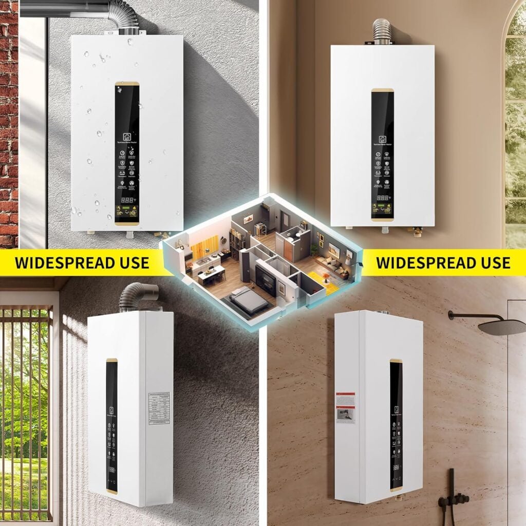 Tankless Water Heater Propane,Instant Hot Propane Gas Water Heater,Indoor 3.18 GPM,Constant Propane Water Heater with Fahrenheit Digital Display,Multi-Protection (White) Tankless Water Heater Propane,Instant Hot Propane Gas Water Heater,Indoor 3.18 GPM,Constant Propane Water Heater with Fahrenheit Digital Display,Multi-Protection (White)