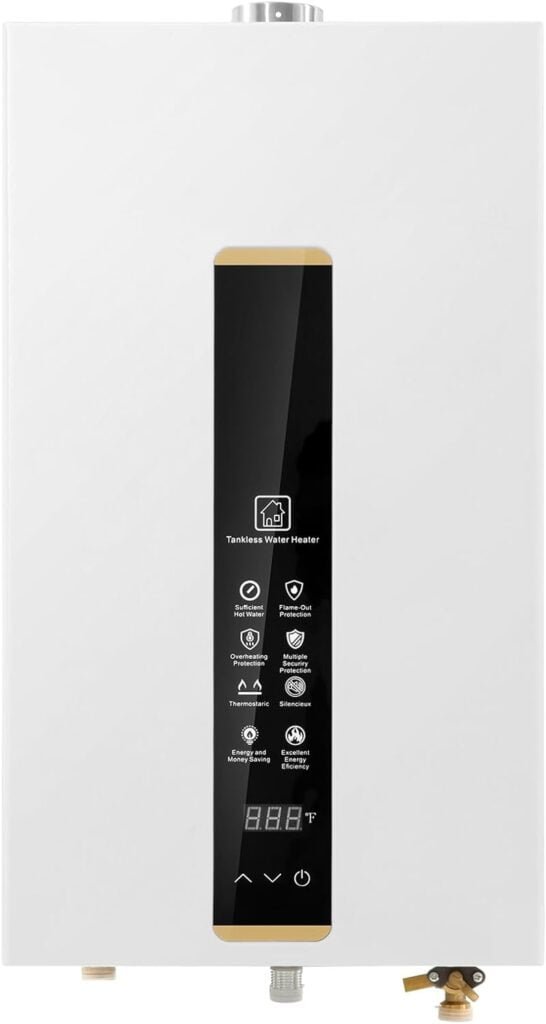 Tankless Water Heater Propane,Instant Hot Propane Gas Water Heater,Indoor 3.18 GPM,Constant Propane Water Heater with Fahrenheit Digital Display,Multi-Protection (White) Tankless Water Heater Propane,Instant Hot Propane Gas Water Heater,Indoor 3.18 GPM,Constant Propane Water Heater with Fahrenheit Digital Display,Multi-Protection (White)