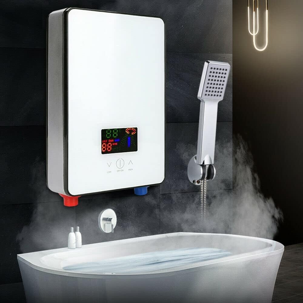 110V 4500W Instant Electric Tankless Hot Water Heater Boiler LED Bathroom Kitchen Whole House w/Shower Head 2 Color USA (WHITE) 110V 4500W Instant Electric Tankless Hot Water Heater Boiler LED Bathroom Kitchen Whole House w/Shower Head 2 Color USA (WHITE)