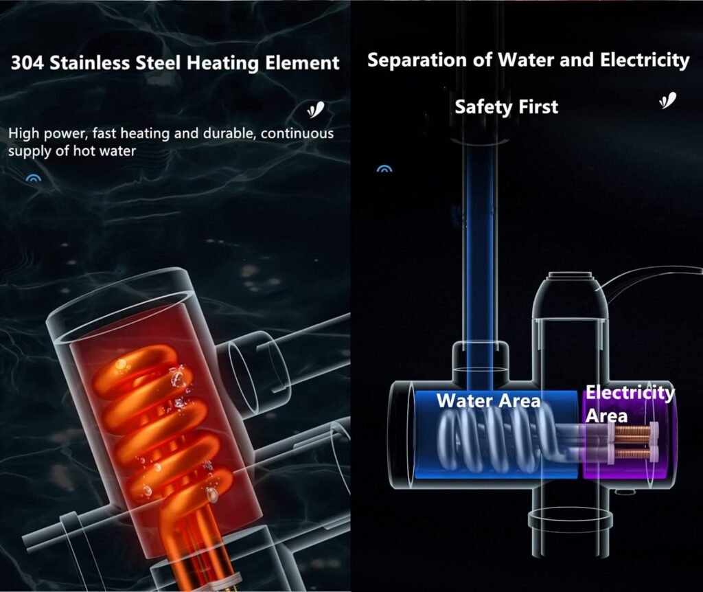 110V Tankless Heating Faucet Hot Water Heater Faucet Instant Electric Kitchen Bathroom Fast Heating Tap Water Faucet with LED Digital Display (ABS Plastics+Stainless Steel) 110V Tankless Heating Faucet Hot Water Heater Faucet Instant Electric Kitchen Bathroom Fast Heating Tap Water Faucet with LED Digital Display (ABS Plastics+Stainless Steel)