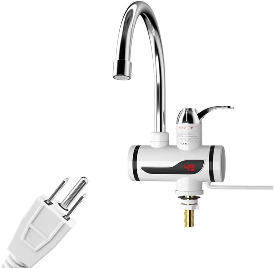 110V Tankless Heating Faucet Hot Water Heater Faucet Instant Electric Kitchen Bathroom Fast Heating Tap Water Faucet with LED Digital Display (ABS Plastics+Stainless Steel) 110V Tankless Heating Faucet Hot Water Heater Faucet Instant Electric Kitchen Bathroom Fast Heating Tap Water Faucet with LED Digital Display (ABS Plastics+Stainless Steel)