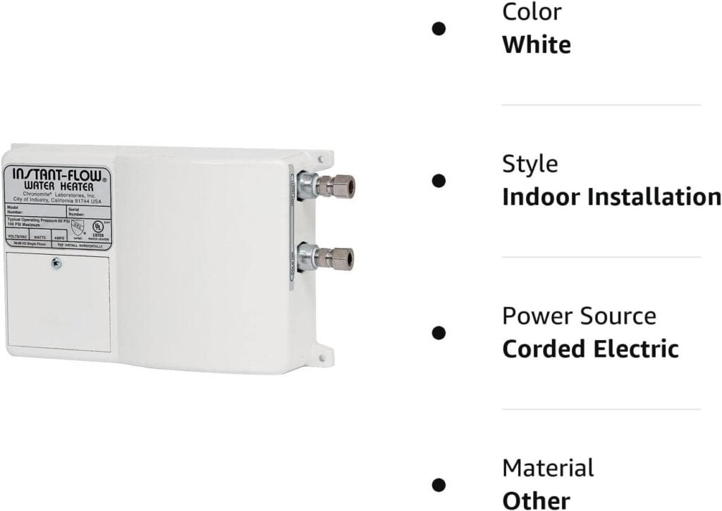 2400W Electric Tankless Water Heater, 120VAC