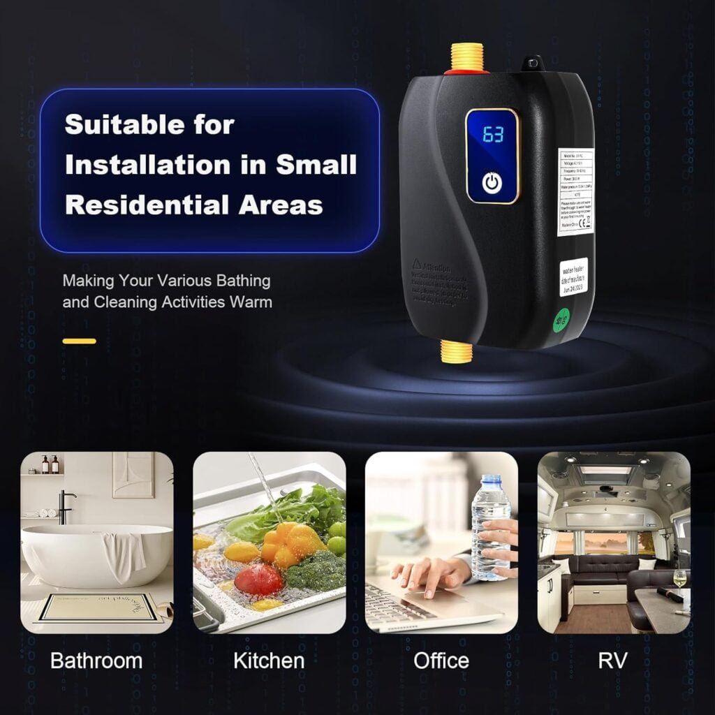 3000W 110V Tankless Water Heater, Mini Tank Electric Water Heater for Hot Water Under Kitchen Sink, Electric Tankless Instant Hot Water Heater with LCD Display Kitchen Washing, US Plug 3000W 110V Tankless Water Heater, Mini Tank Electric Water Heater for Hot Water Under Kitchen Sink, Electric Tankless Instant Hot Water Heater with LCD Display Kitchen Washing, US Plug