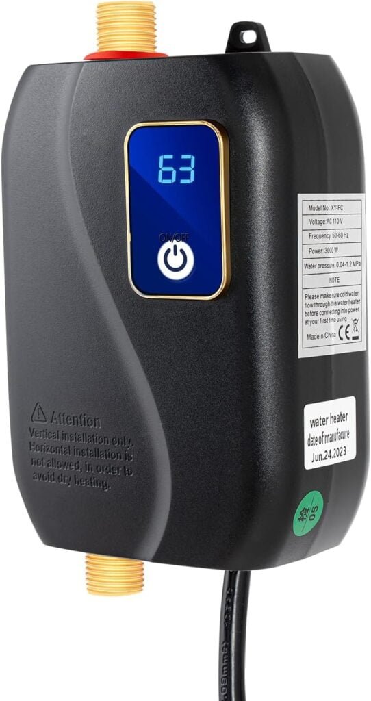 3000W 110V Tankless Water Heater, Mini Tank Electric Water Heater for Hot Water Under Kitchen Sink, Electric Tankless Instant Hot Water Heater with LCD Display Kitchen Washing, US Plug 3000W 110V Tankless Water Heater, Mini Tank Electric Water Heater for Hot Water Under Kitchen Sink, Electric Tankless Instant Hot Water Heater with LCD Display Kitchen Washing, US Plug