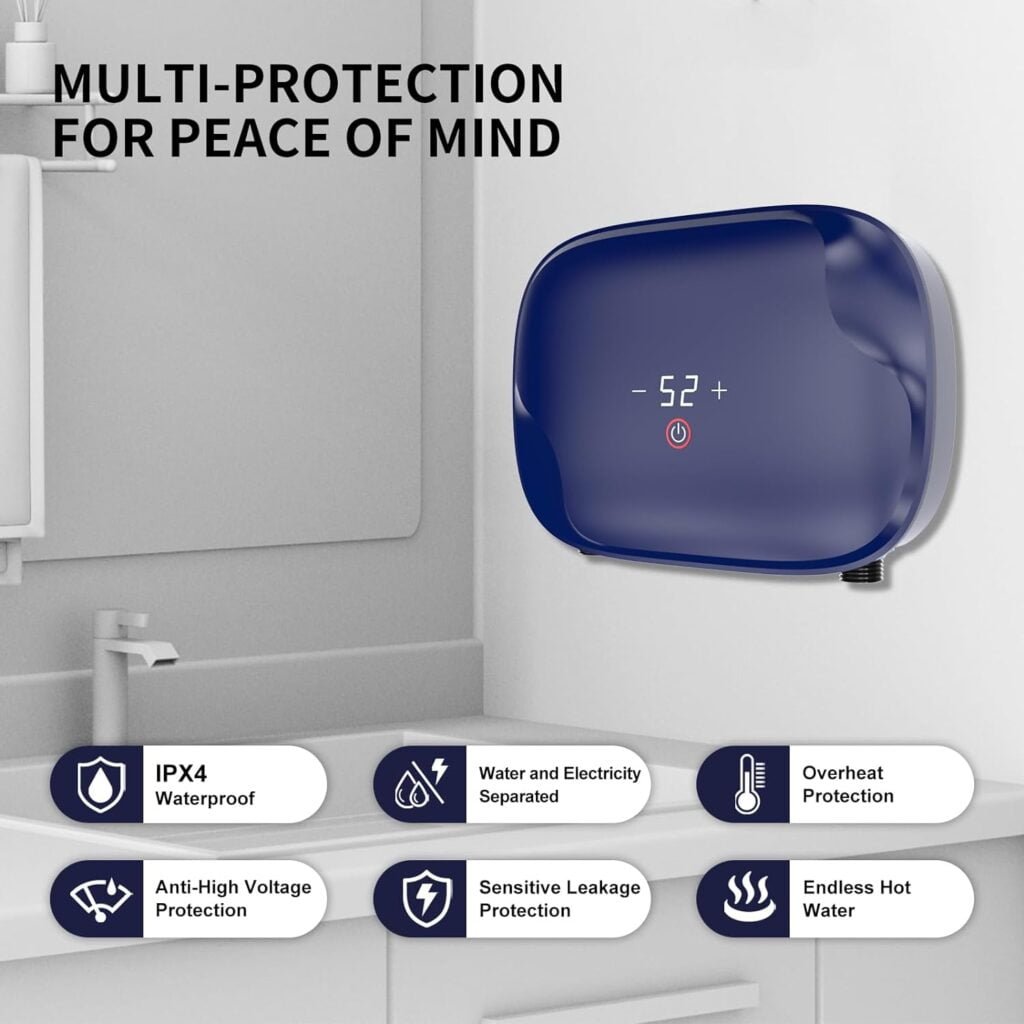 3500W Tankless Water Heater Electric - On Demand Hot Water Heater 110V with Automatic Control System, Fault Self-Test and Constant Temperature - Instant Mini Water Heater for Home Kitchen 3500W Tankless Water Heater Electric - On Demand Hot Water Heater 110V with Automatic Control System, Fault Self-Test and Constant Temperature - Instant Mini Water Heater for Home Kitchen