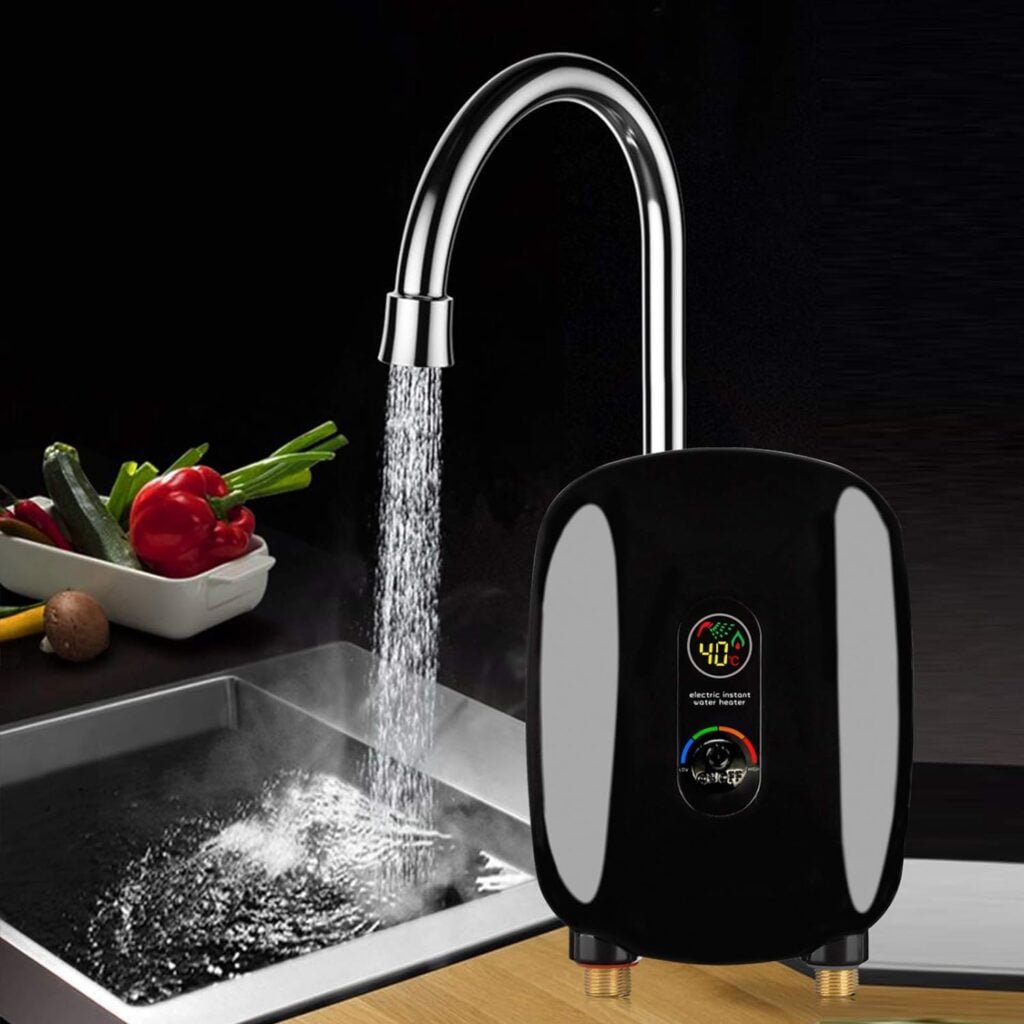 6500W 220V Tankless Water Heater Electric, Instant Hot Water with LCD Display, Electric Water Heater Whole House for Home Restaurant Office Hotel RV, 68~126°F