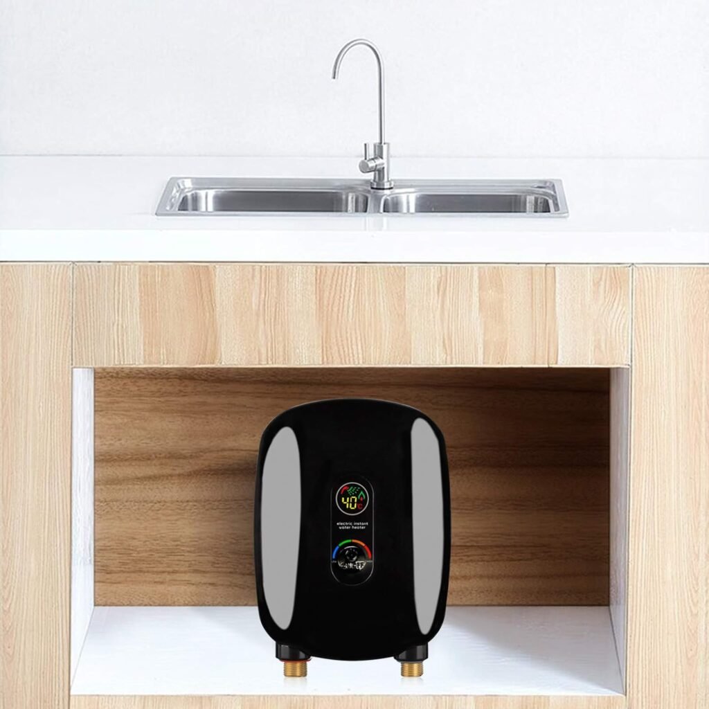 6500W 220V Tankless Water Heater Electric, Instant Hot Water with LCD Display, Electric Water Heater Whole House for Home Restaurant Office Hotel RV, 68~126°F