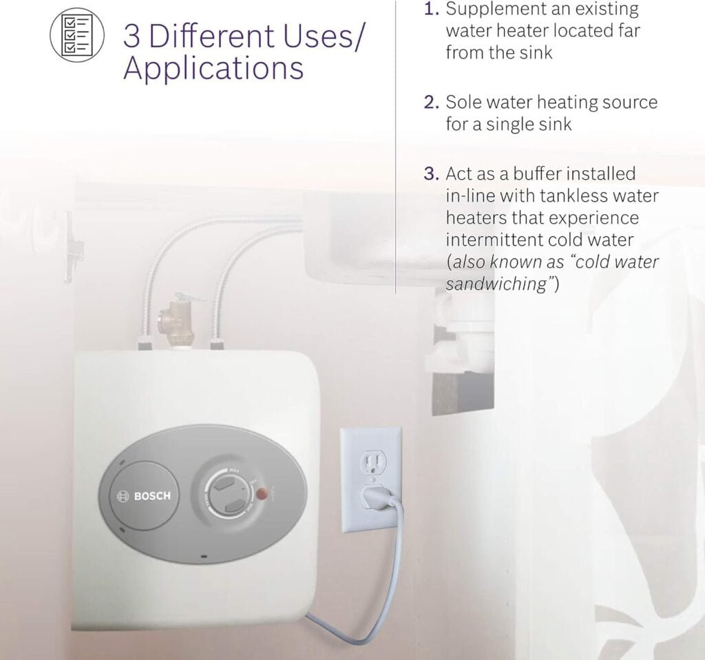 Bosch Electric Mini-Tank Water Heater Tronic 3000 T 4-Gallon (ES4) - Eliminate Time for Hot Water - Shelf, Wall or Floor Mounted Bosch Electric Mini-Tank Water Heater Tronic 3000 T 4-Gallon (ES4) - Eliminate Time for Hot Water - Shelf, Wall or Floor Mounted