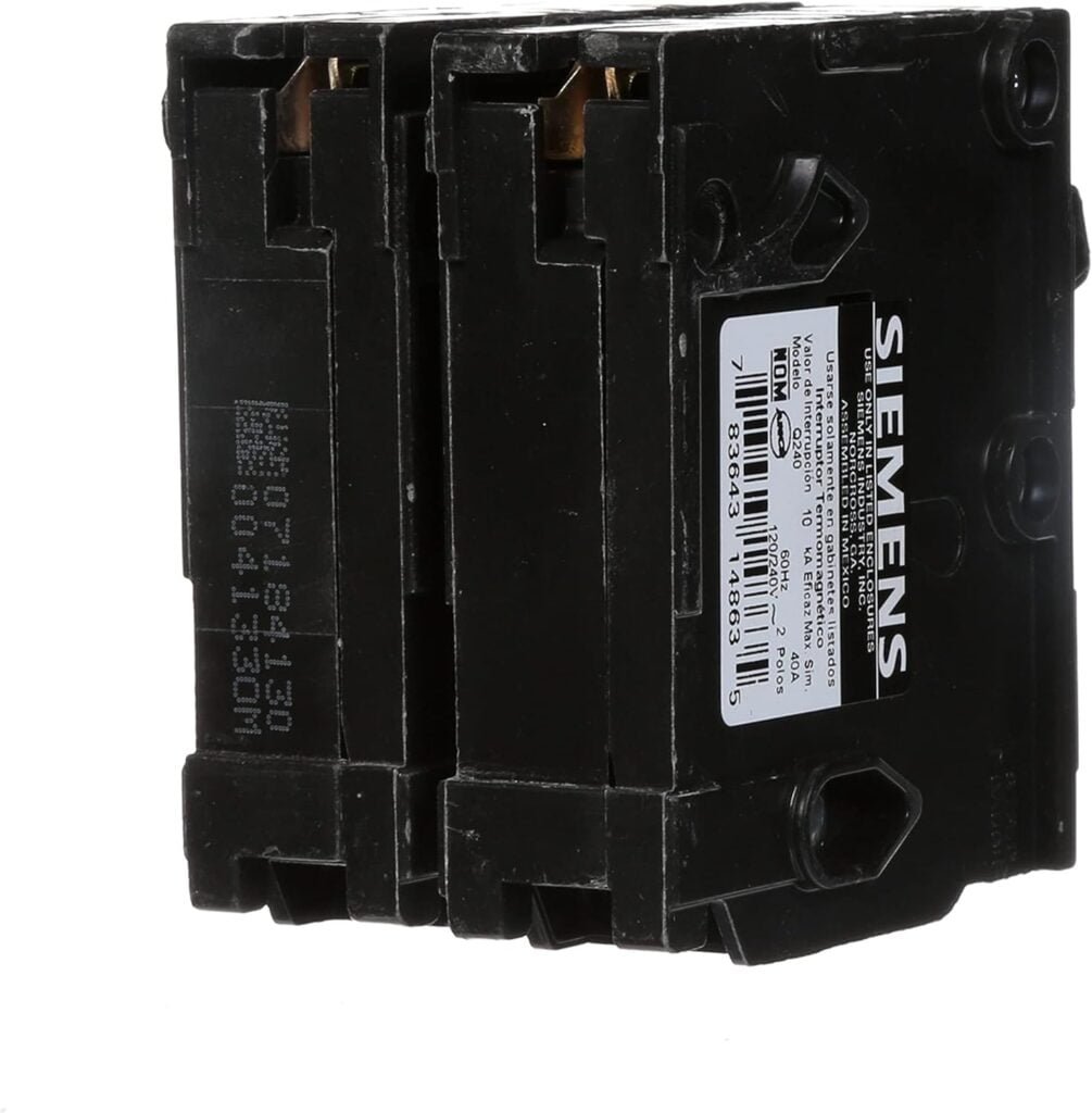 EcoSmart ECO 8 Tankless Water Heater, Electric, 8-kW - Quantity 1  SIEMENS Q240 40-Amp Double Pole Type QP Circuit Breaker black