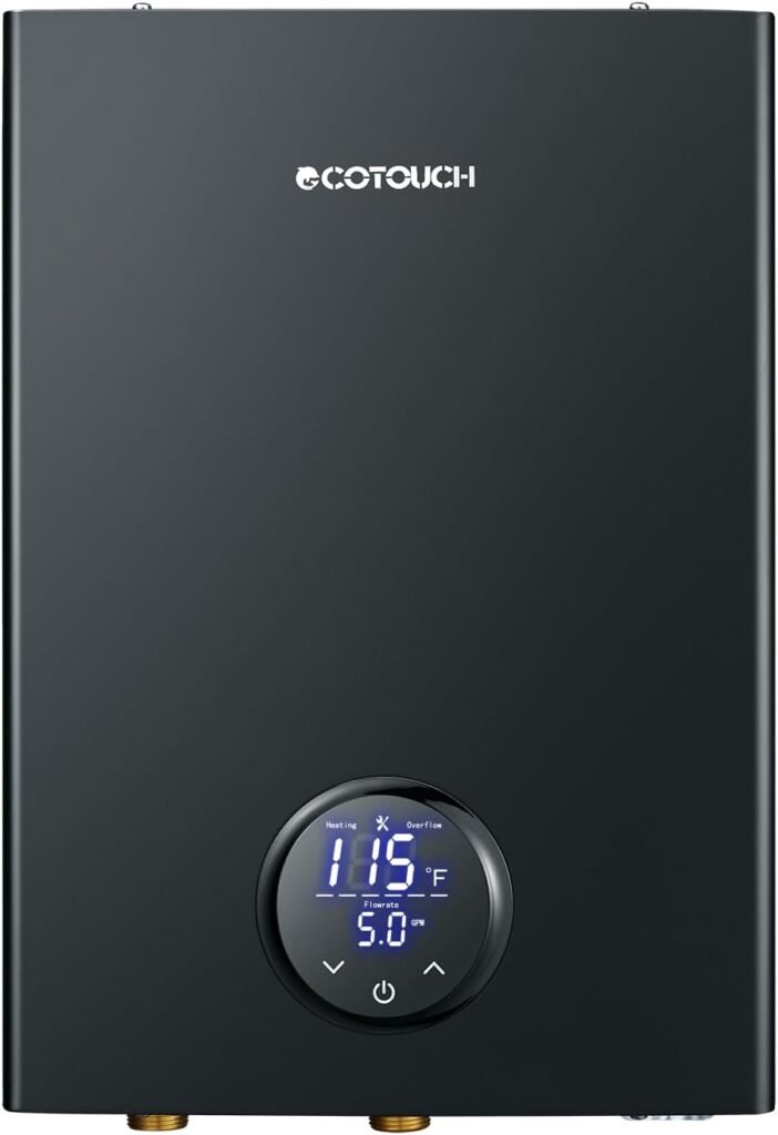 Electric Tankless Water Heater, ECOTOUCH 27kW on Demand Water Heater 240Volts Instant Endless Hot Water Heater Point of Use with Self-Modulation to Save Energy for Wholehouse Shower ECO270B