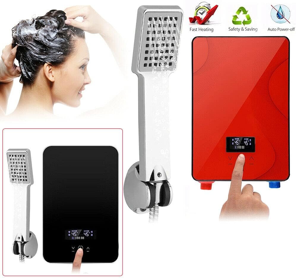 Electric Tankless Water Heater Instant Water Heating Machine Tankless Water Heater Electric for Bath Shower 6500W 220V Black/Red (Black) Electric Tankless Water Heater Instant Water Heating Machine Tankless Water Heater Electric for Bath Shower 6500W 220V Black/Red (Black)