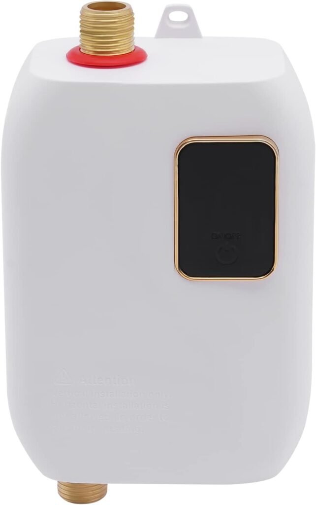 Electric Water Heater-110V Small Instant Hot Water Heater,Under Sink Plug in Tankless Water Heater on Demand with LCD Digital Display for Kitchen Sink Faucet (White)