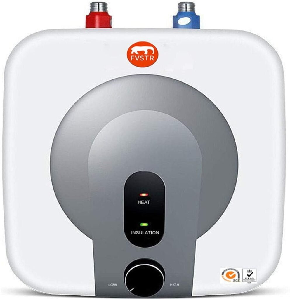 FVSTR 15L 4 Gallon Smart Electric water heater, 120V/1500W, 4 Gallon for Small Spaces, Under Sink, Counters, RVs, Trailers