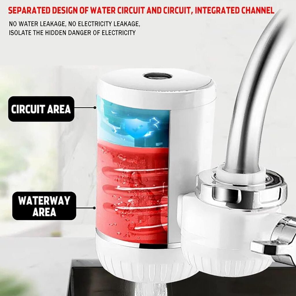 FXNFXLA 50° Instant Tankless Electric Hot Water Heater Faucet, Heater Heating Faucet, Temperature Display, Bathroom Kitchen Faucet, No Need to Install