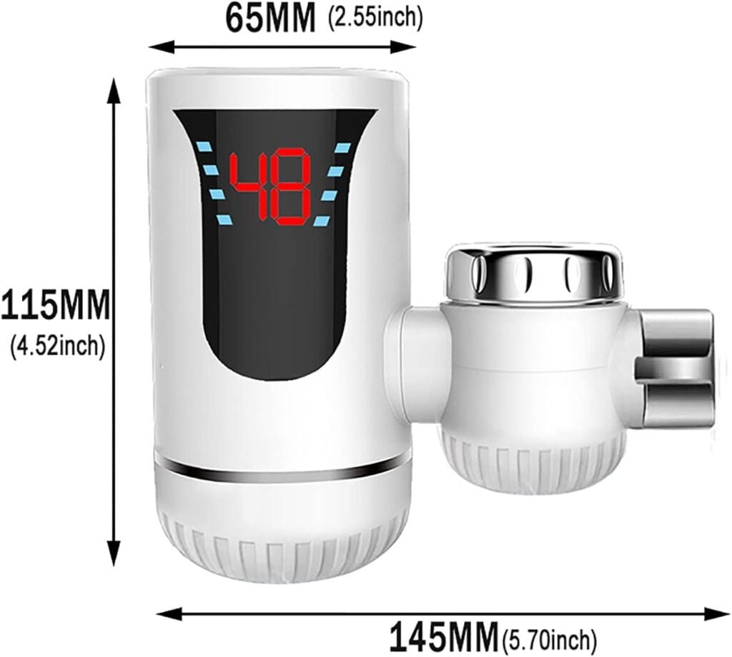 FXNFXLA 50° Instant Tankless Electric Hot Water Heater Faucet, Heater Heating Faucet, Temperature Display, Bathroom Kitchen Faucet, No Need to Install