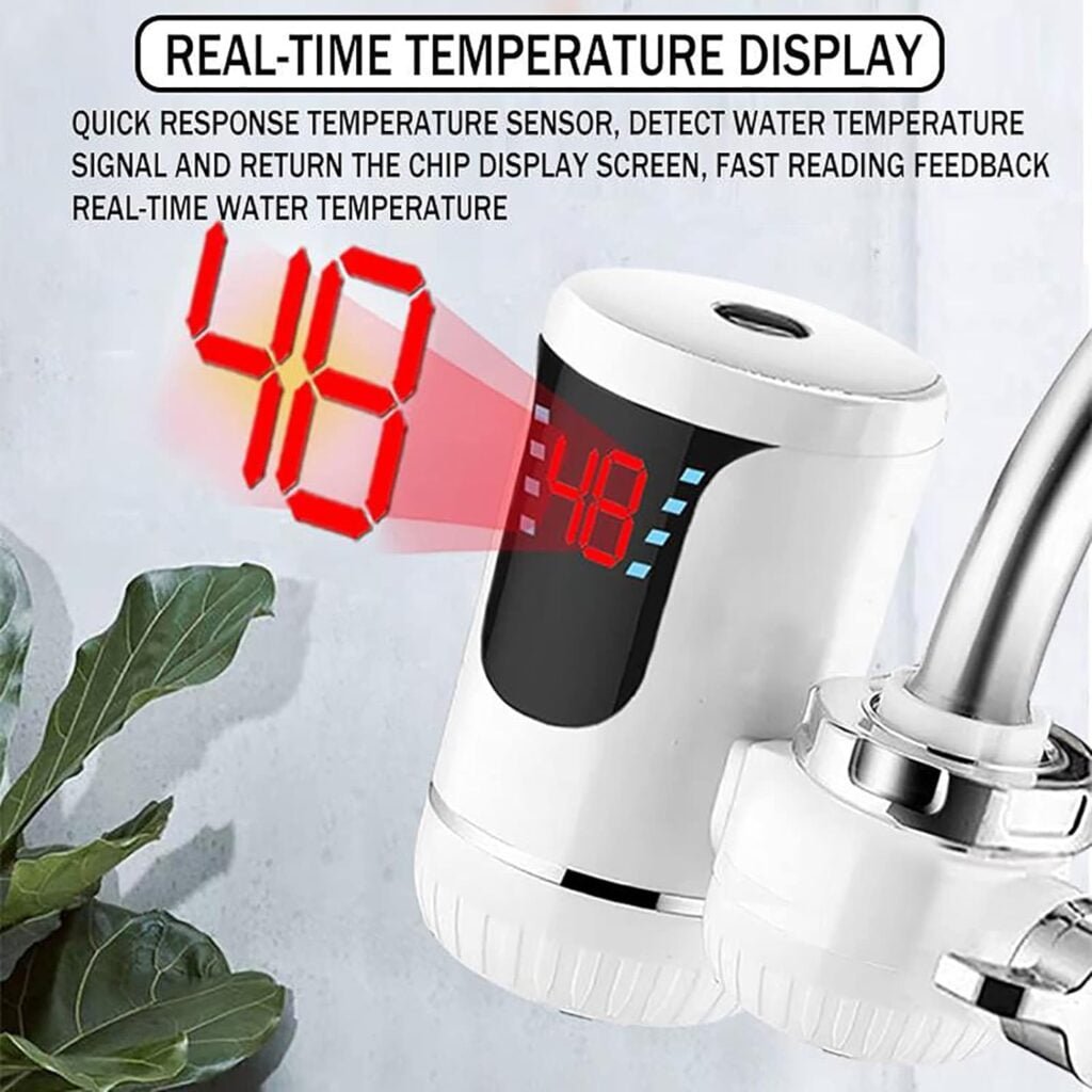 FXNFXLA 50° Instant Tankless Electric Hot Water Heater Faucet, Heater Heating Faucet, Temperature Display, Bathroom Kitchen Faucet, No Need to Install