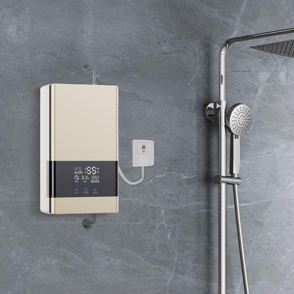 Harbin-Star Tankless Water Heater Electric, 4000W Electric Water Heater with LED Display, 110V On Demand Instant Hot Water Heater with Remote Control, for Kitchen Home Bathroom -Gold Harbin-Star Tankless Water Heater Electric, 4000W Electric Water Heater with LED Display, 110V On Demand Instant Hot Water Heater with Remote Control, for Kitchen Home Bathroom -Gold