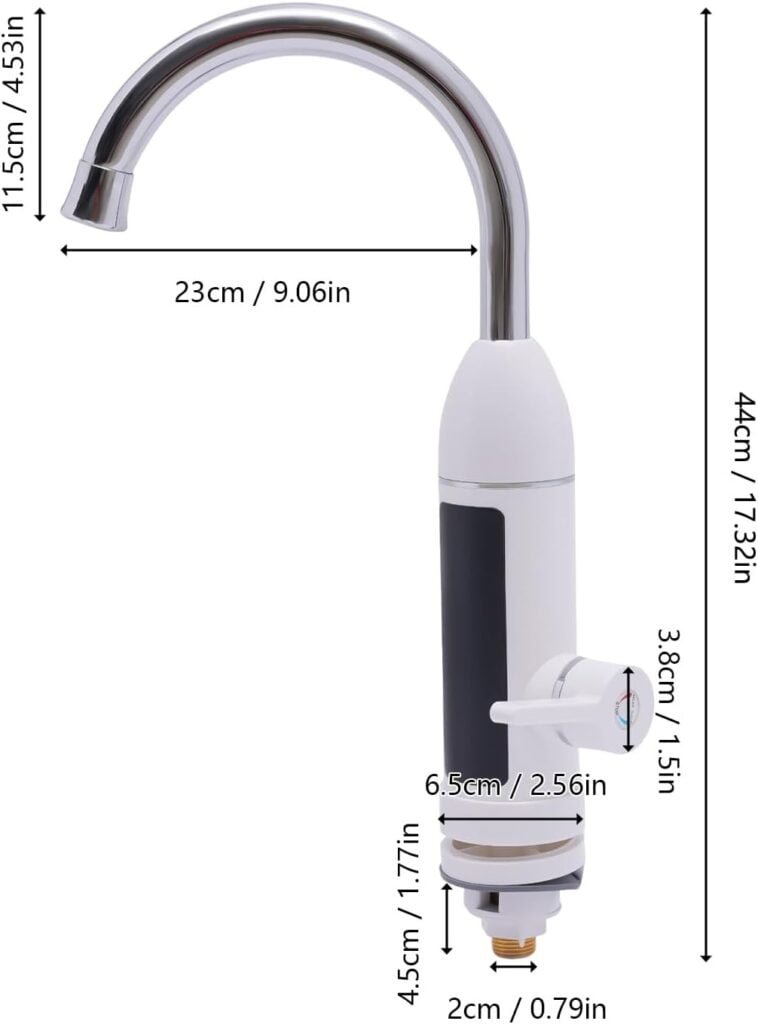 Hot Water Heater Faucet Bathroom Faucet Instant Tankless Electric Kitchen Bathroom Fast Heating Tap Water Faucet Adjustable Temperature with LED Digital Display IPX4 Water-proof
