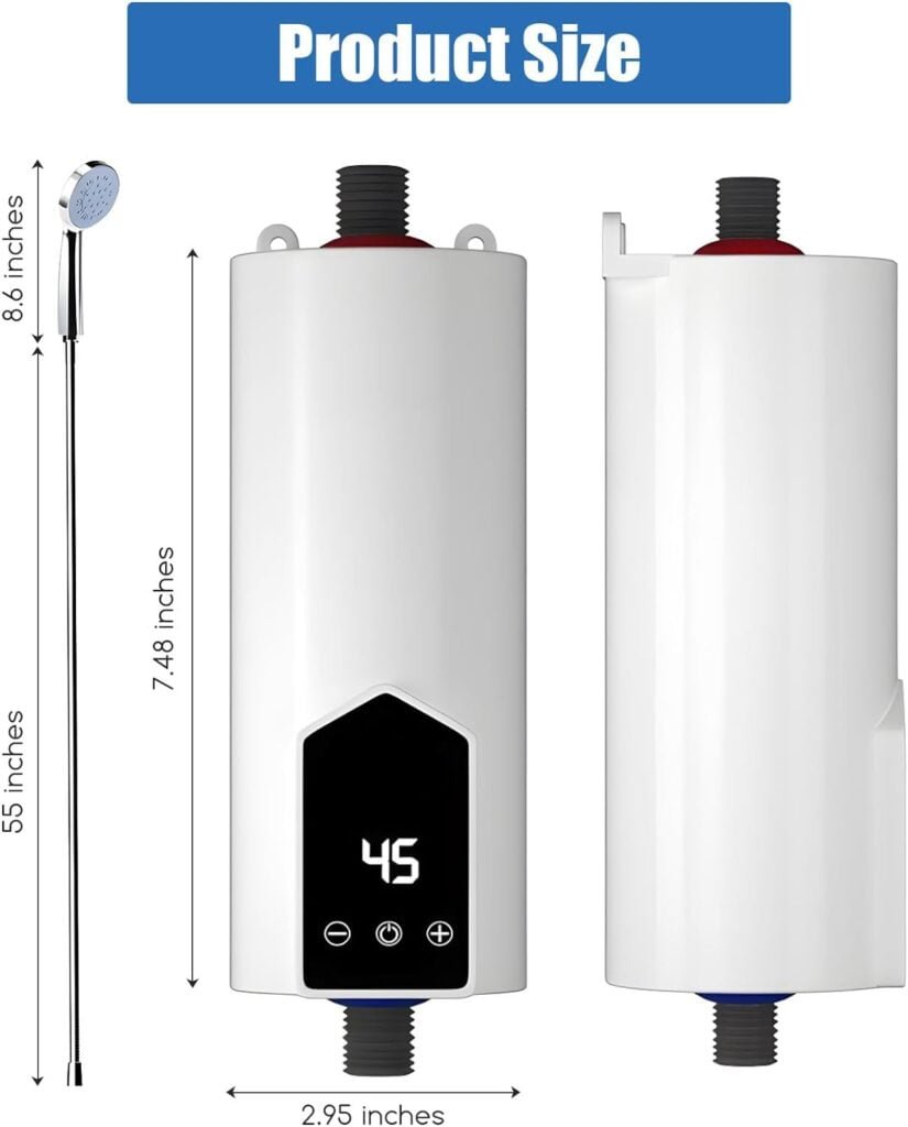 Instant Electric Bathroom Hot Water Heater 5500W 220V Whole House with Shower Head Set Mini Tankless Electric Water Heater LCD Digital Water Heater Use for RV,Camping,Pet,Barns-Shower Head Water Heate Instant Electric Bathroom Hot Water Heater 5500W 220V Whole House with Shower Head Set Mini Tankless Electric Water Heater LCD Digital Water Heater Use for RV,Camping,Pet,Barns-Shower Head Water Heate