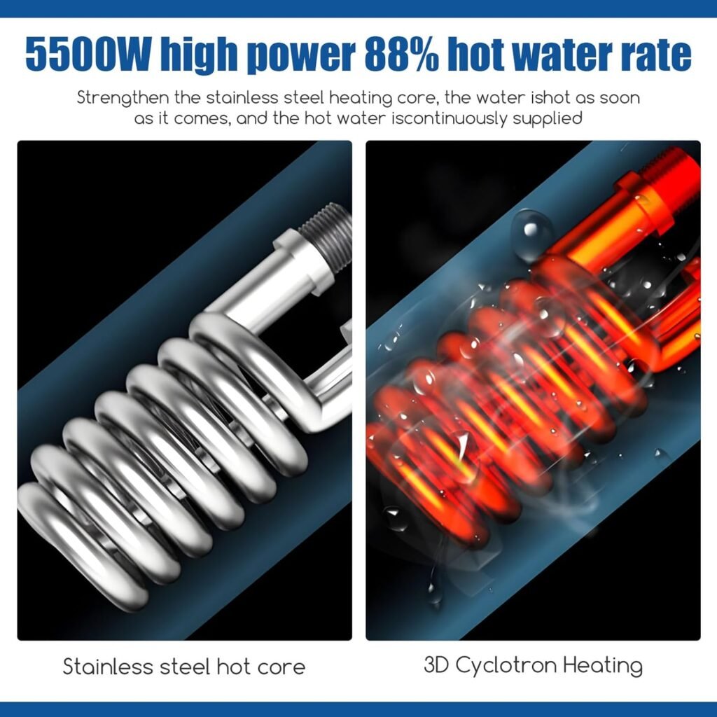Instant Electric Bathroom Hot Water Heater 5500W 220V Whole House with Shower Head Set Mini Tankless Electric Water Heater LCD Digital Water Heater Use for RV,Camping,Pet,Barns-Shower Head Water Heate Instant Electric Bathroom Hot Water Heater 5500W 220V Whole House with Shower Head Set Mini Tankless Electric Water Heater LCD Digital Water Heater Use for RV,Camping,Pet,Barns-Shower Head Water Heate