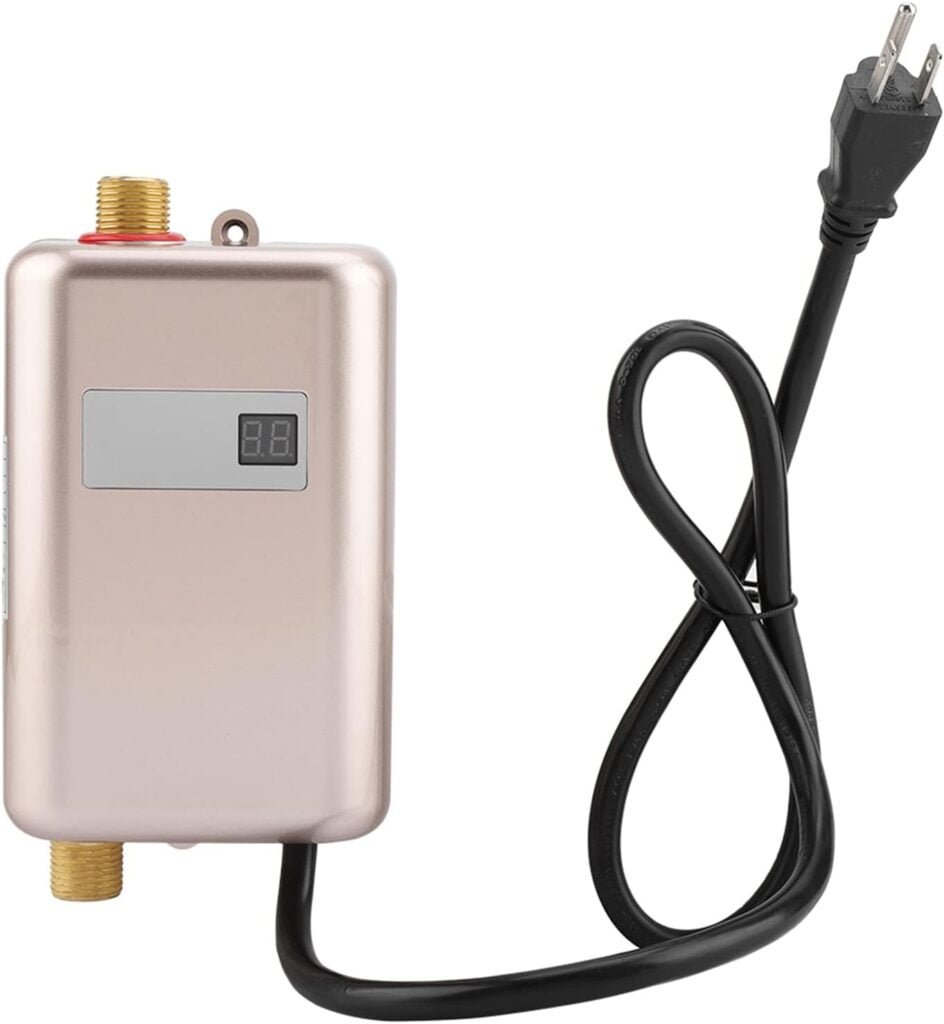 Instant Water Heater,110V 3000W Mini LCD Display Electric Tankless Hot Water Heater,Durable,Elegant and Fashionable for Bathroom Kitchen Washing,etc(US)(Golden) Instant Water Heater,110V 3000W Mini LCD Display Electric Tankless Hot Water Heater,Durable,Elegant and Fashionable for Bathroom Kitchen Washing,etc(US)(Golden)