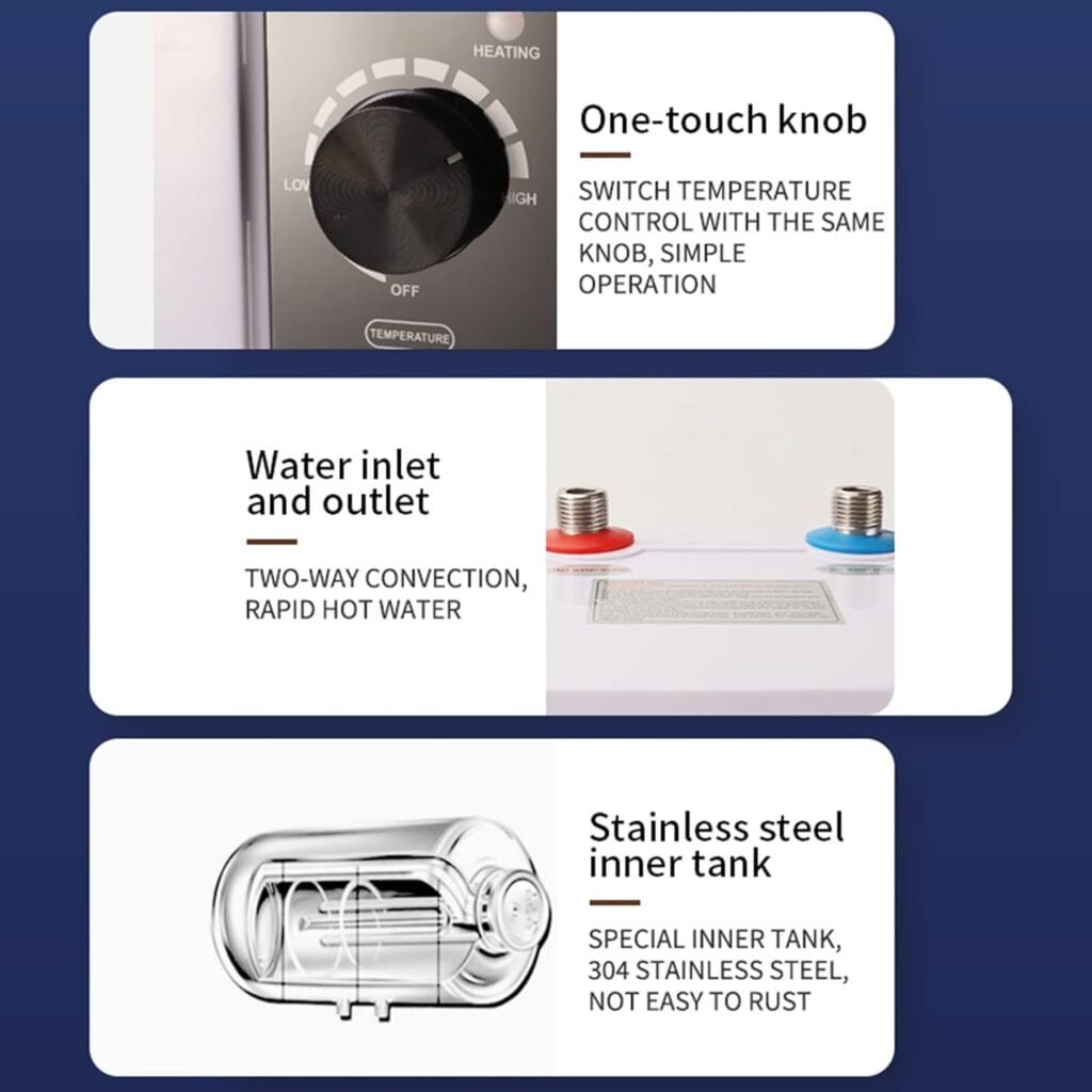 Lianfengymx Mini Electric Tankless Water Heater 3000W 110V Constant Temperature Instant Hot Water Heater with Degrees Celsius and Fahrenheit Digital Display On Demand Hot Water Heater Lianfengymx Mini Electric Tankless Water Heater 3000W 110V Constant Temperature Instant Hot Water Heater with Degrees Celsius and Fahrenheit Digital Display On Demand Hot Water Heater