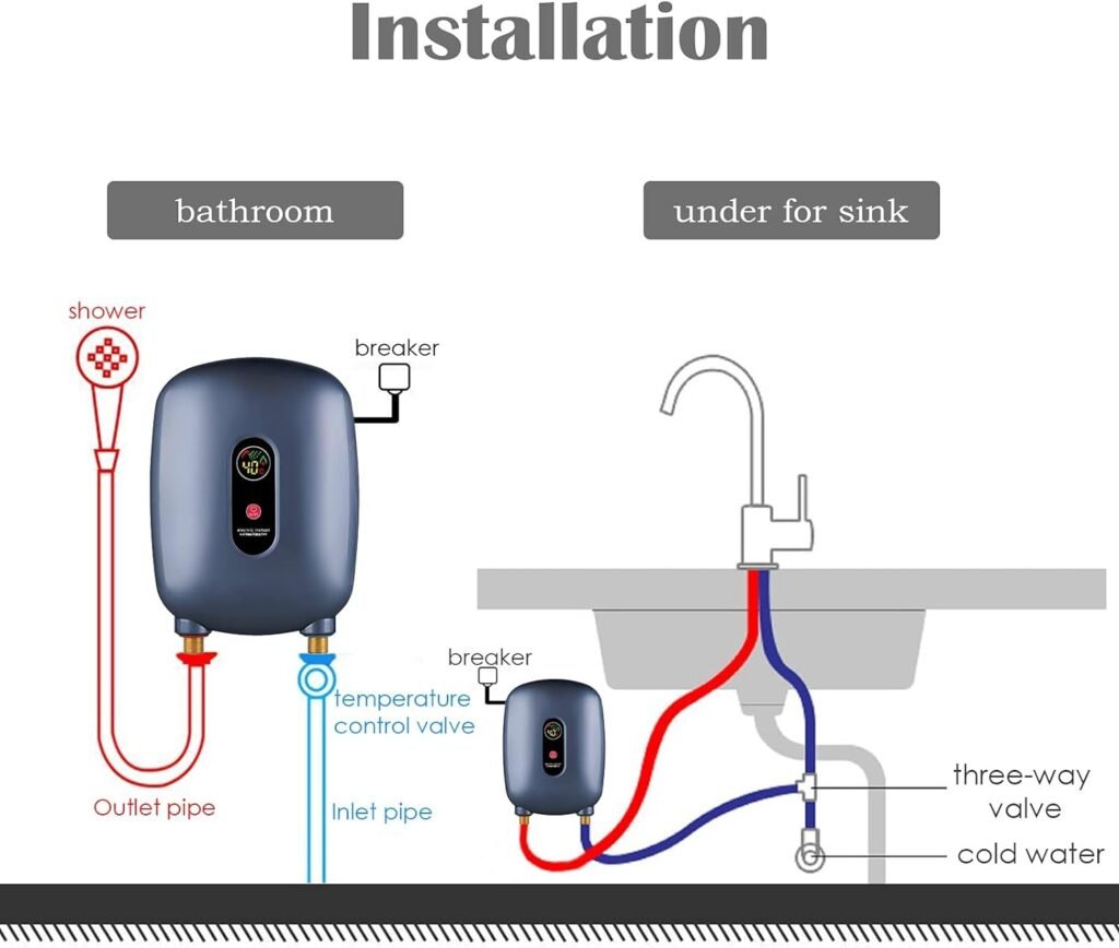 Tankless Electric Water Heater 110V 3000W Under Sink On Demand Instant Hot Water Heater for Kitchen Bathroom Washing (Blue) Tankless Electric Water Heater 110V 3000W Under Sink On Demand Instant Hot Water Heater for Kitchen Bathroom Washing (Blue)