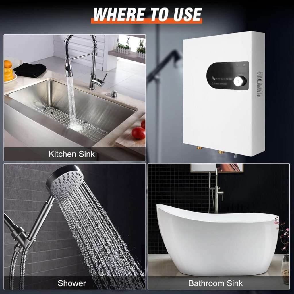 Tankless Water Heater Electric 27kW 240 Volt, On Demand Instant Endless Hot Water Heater with Self Modulates to Save Energy Use, Digital Display Hot Water Heater for Residential Whole House Shower Tankless Water Heater Electric 27kW 240 Volt, On Demand Instant Endless Hot Water Heater with Self Modulates to Save Energy Use, Digital Display Hot Water Heater for Residential Whole House Shower