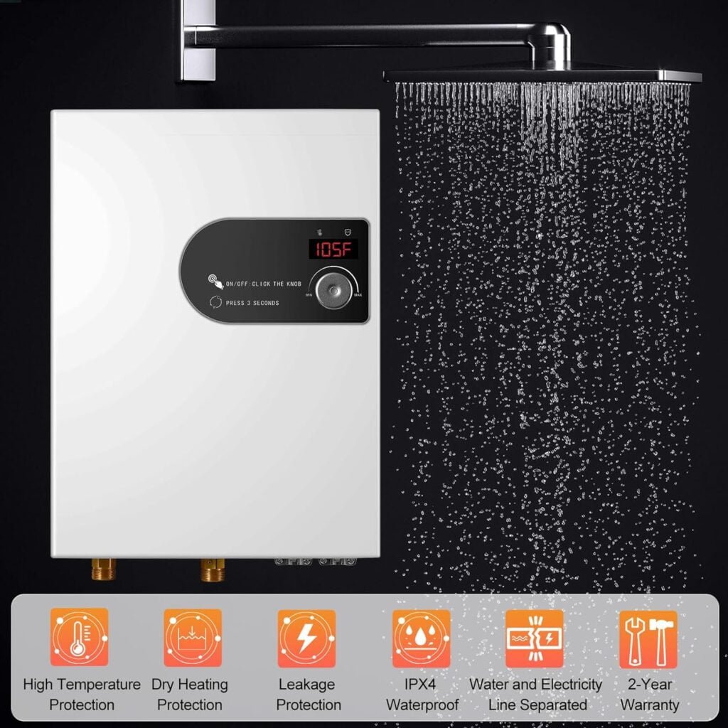 Tankless Water Heater Electric 27kW 240 Volt, On Demand Instant Endless Hot Water Heater with Self Modulates to Save Energy Use, Digital Display Hot Water Heater for Residential Whole House Shower Tankless Water Heater Electric 27kW 240 Volt, On Demand Instant Endless Hot Water Heater with Self Modulates to Save Energy Use, Digital Display Hot Water Heater for Residential Whole House Shower