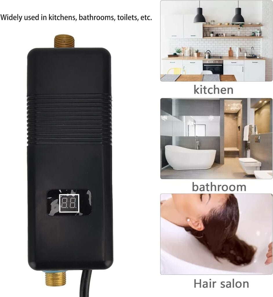 Tankless Water Heater Electric 3KW, Hot Water Heater Digital Display,Mini Electric Instant Hot Water Heater Under Sink,Overheating Protection,for Home Bathroom Kitchen Washing(US 110V) Tankless Water Heater Electric 3KW, Hot Water Heater Digital Display,Mini Electric Instant Hot Water Heater Under Sink,Overheating Protection,for Home Bathroom Kitchen Washing(US 110V)