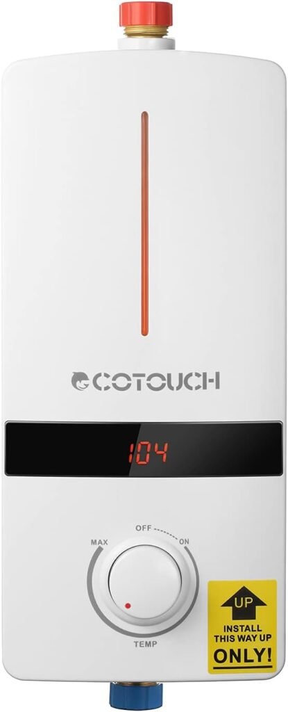 Tankless Water Heater Electric 5.5kW 240V, ECOTOUCH Smart Mini Water Heater Self-Modulating Instant Hot Water Heater For Sink, Point of Use Water Heater White