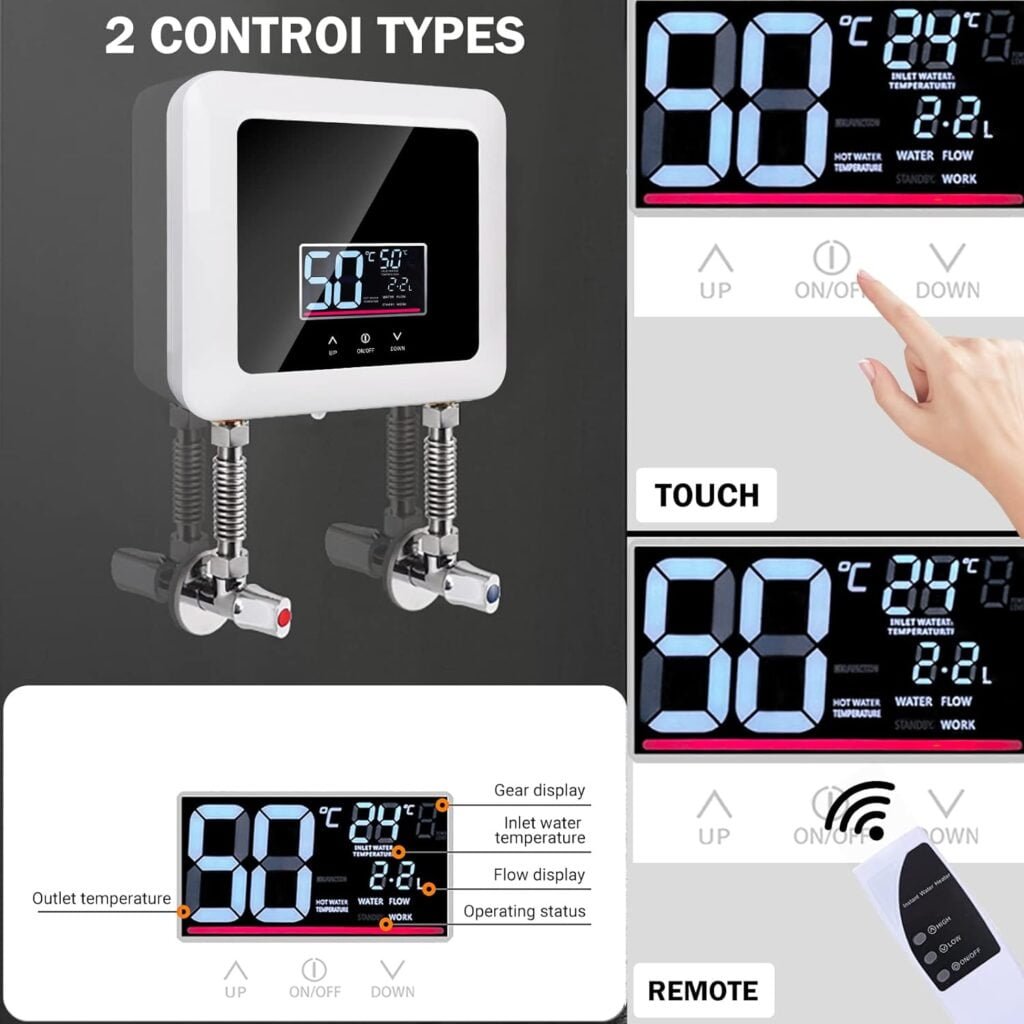 Tankless Water Heater,5500W LED Display/Self Modulating/Point of Use 110V Instant Hot Water Heater Electric, Cant Use Socket Tankless Water Heater,5500W LED Display/Self Modulating/Point of Use 110V Instant Hot Water Heater Electric, Cant Use Socket