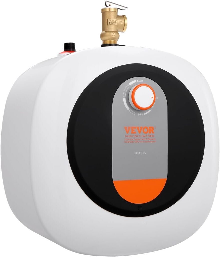 VEVOR Electric Mini-Tank Water Heater, 2.5-Gallon Tank Hot Water Boiler Storage, 1400W Power, Safety Temperature Pressure Valve Easy Install, for Kichen Bathroom Restaurant, Shelf Wall Floor Mounted VEVOR Electric Mini-Tank Water Heater, 2.5-Gallon Tank Hot Water Boiler Storage, 1400W Power, Safety Temperature Pressure Valve Easy Install, for Kichen Bathroom Restaurant, Shelf Wall Floor Mounted