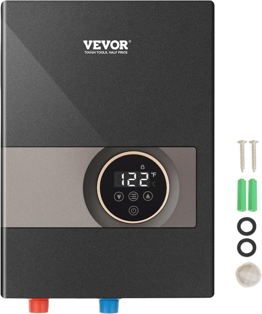 VEVOR Electric Tankless Water Heater, 13.8KW Instant Hot Water Heater, Digital Temperature Display  Easy Installation  24-Hour Water Supply, For Kitchen Bathroom Shower Mall Salon VEVOR Electric Tankless Water Heater, 13.8KW Instant Hot Water Heater, Digital Temperature Display  Easy Installation  24-Hour Water Supply, For Kitchen Bathroom Shower Mall Salon