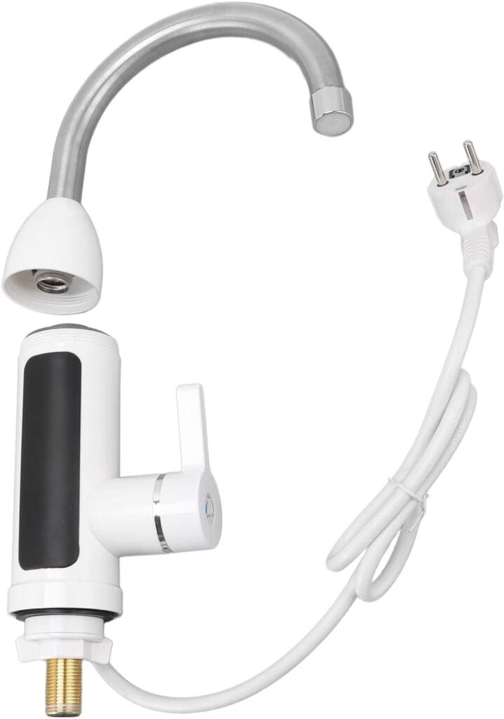 VTOSEN Electric Tankless Water Heater Faucet 3000W, Stainless Steel Kitchen Electric Water Heater Tap IPX4 for Tankless Hot Water, ABS Water Heating Faucet with LED Digital Display 30-60 ℃(US 110V) VTOSEN Electric Tankless Water Heater Faucet 3000W, Stainless Steel Kitchen Electric Water Heater Tap IPX4 for Tankless Hot Water, ABS Water Heating Faucet with LED Digital Display 30-60 ℃(US 110V)