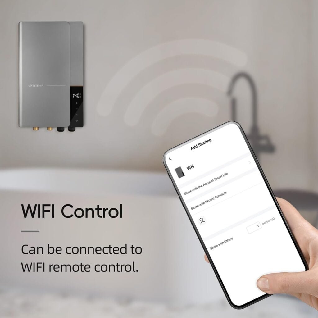 WINTEMP Tankless Water Heater Electric 27KW 240V, Suitable for Whole - House Hot Water Supply, Self - Regulating On - Demand Hot Water Wigital Temperature Display WIFI Control WN27 WINTEMP Tankless Water Heater Electric 27KW 240V, Suitable for Whole - House Hot Water Supply, Self - Regulating On - Demand Hot Water Wigital Temperature Display WIFI Control WN27