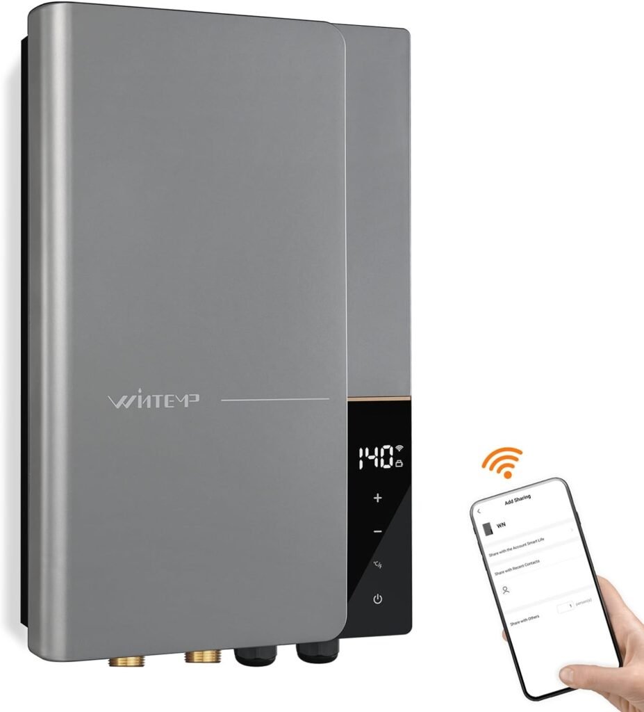 WINTEMP Tankless Water Heater Electric 27KW 240V, Suitable for Whole - House Hot Water Supply, Self - Regulating On - Demand Hot Water Wigital Temperature Display WIFI Control WN27 WINTEMP Tankless Water Heater Electric 27KW 240V, Suitable for Whole - House Hot Water Supply, Self - Regulating On - Demand Hot Water Wigital Temperature Display WIFI Control WN27