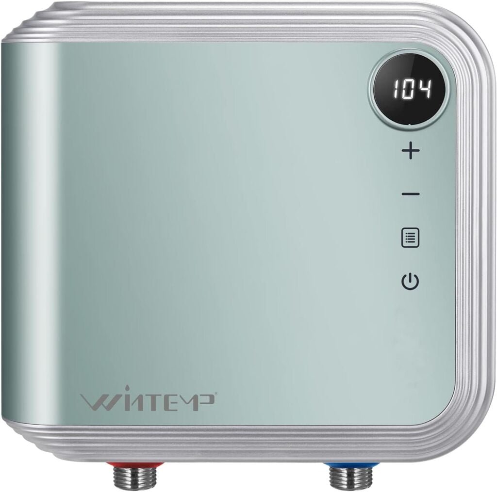 WINTEMP Tankless Water Heater Electric 3.5KW 120V, Designed to Provide Hot Water on Demand Without the Need for a Storage Tank, Use a Self - Adjusting Rotatable Digital Display Silver WINTEMP Tankless Water Heater Electric 3.5KW 120V, Designed to Provide Hot Water on Demand Without the Need for a Storage Tank, Use a Self - Adjusting Rotatable Digital Display Silver